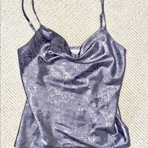 NORDSTROM METALLIC SILK COWELL NECK